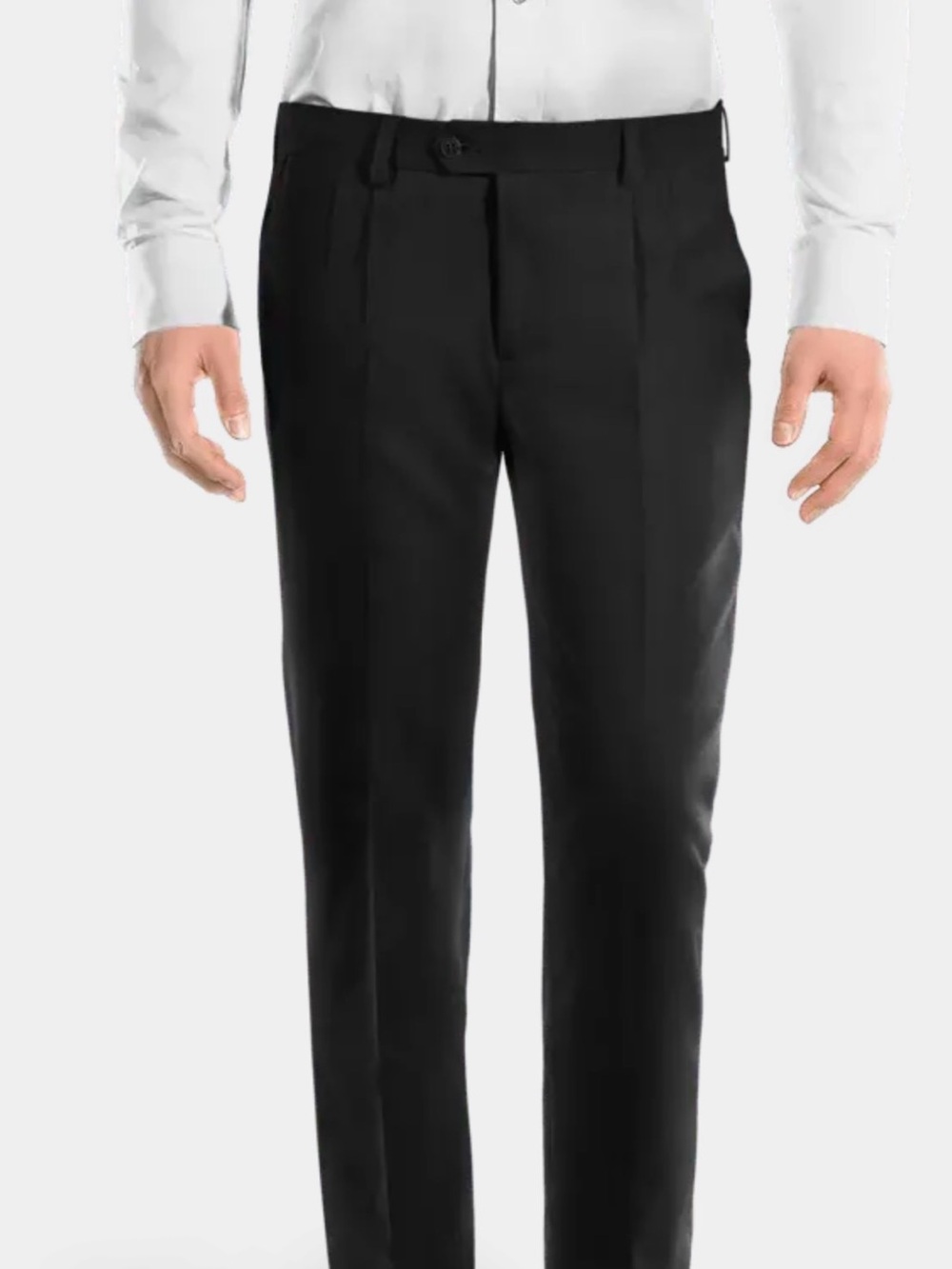 Savane Men's Black Dress Pants - Classic Pleated Trousers 42x32